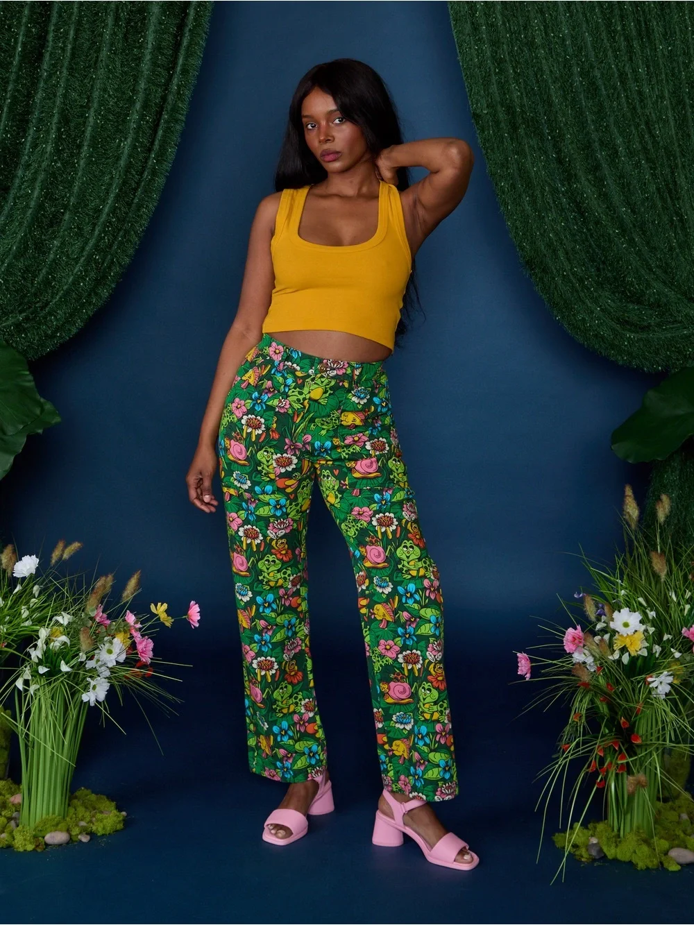 NWOT! Big Bud Press WORK PANTS in POND PARTY Print - Picture 6 of 12